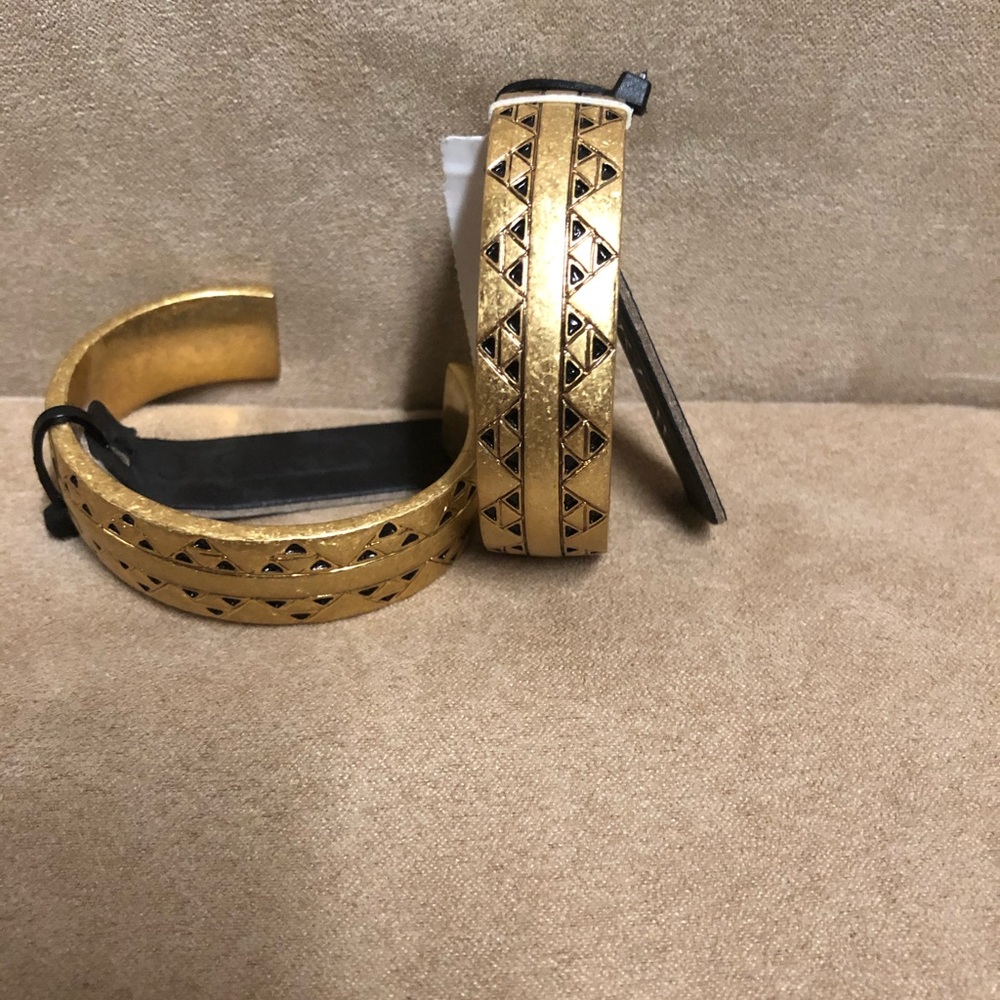 J Crew 2 piece Gold Cuff Bangles